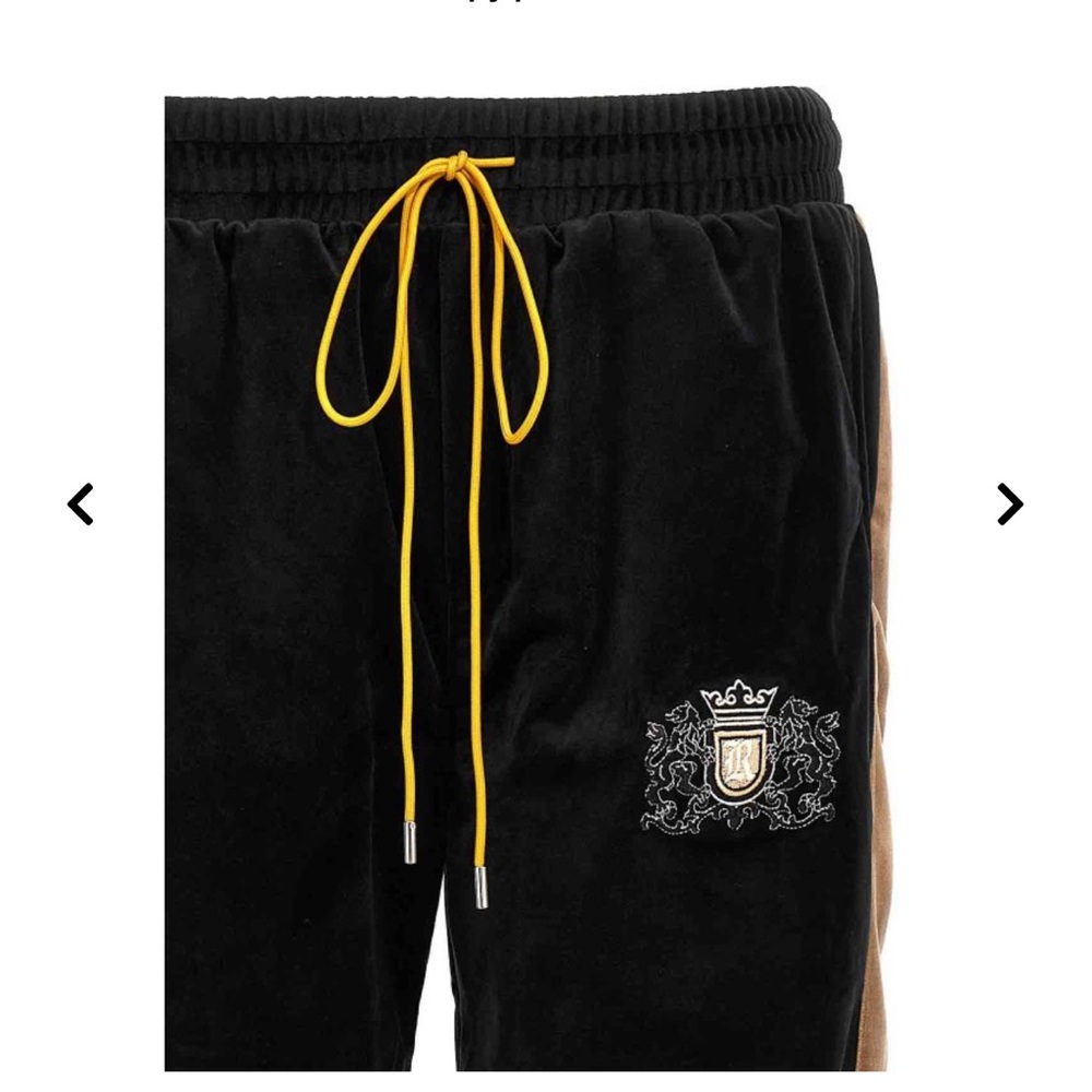 Rhude Crest-Embroidered Drawstring Velvet Track Pants Large- new in package